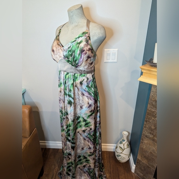 Elegant Multicolor Maxi Lisa Australia cocktail Dress Size 16 tall - Picture 5 of 14